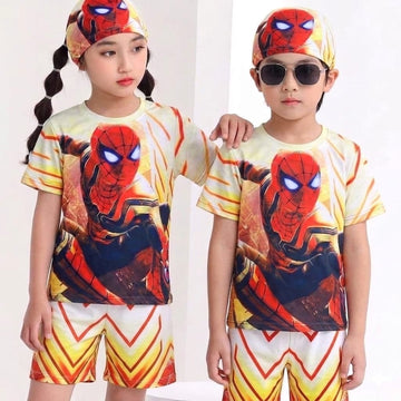 SPIDERMAN KIDS TOP BOTTOM SET WITH CAP