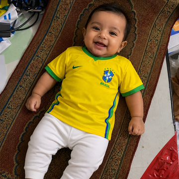 BRAZIL WORLD CUP HOME 2026 FULL BODY PRINT PREMIUM QUALITY KIDS JERSEY WITHOU PANT