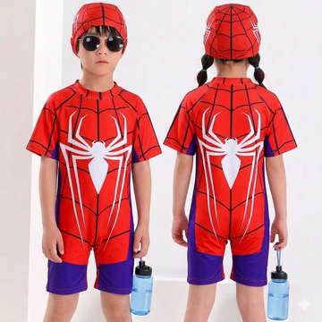 SPIDERMAN KIDS SWIMMINGSUIT WITH CAP